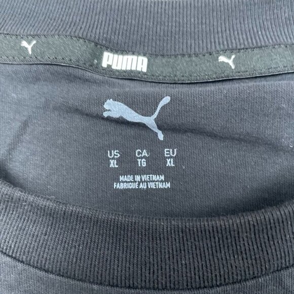 Puma Mens Black Logo XL T-Shirt Casual Crewneck Short Sleeve d0475 - Picture 4 of 8